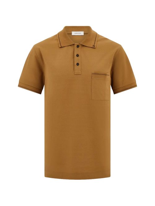 Tricou polo maro cu buzunar