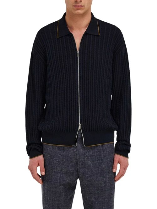 Cardigan cu fermoar dublu
