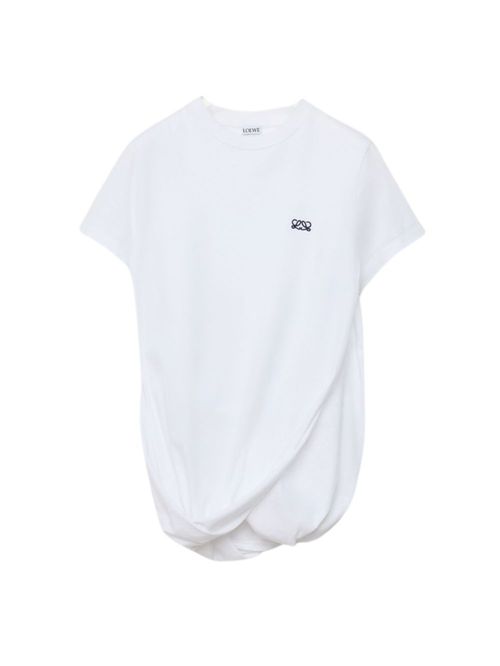 Top alb drapat