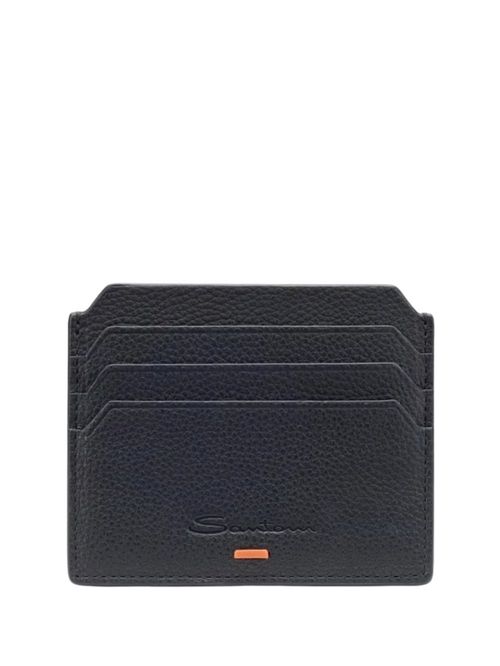 Portcard negru din piele