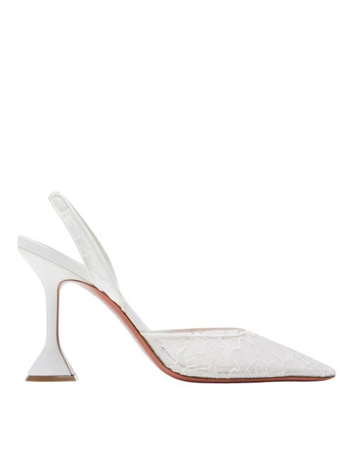 Pantofi cu toc Holli Lace albi 95mm
