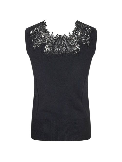 Top negru cu broderie