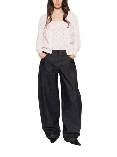 Cardigan roz cu nasturi