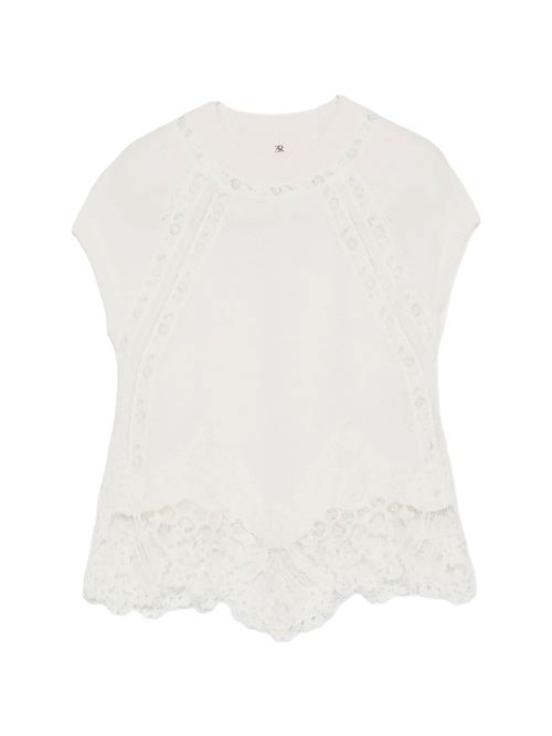 Tricou alb cu broderie