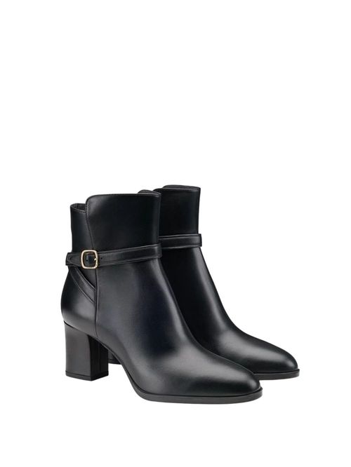 Botine negre cu cataramă 70mm